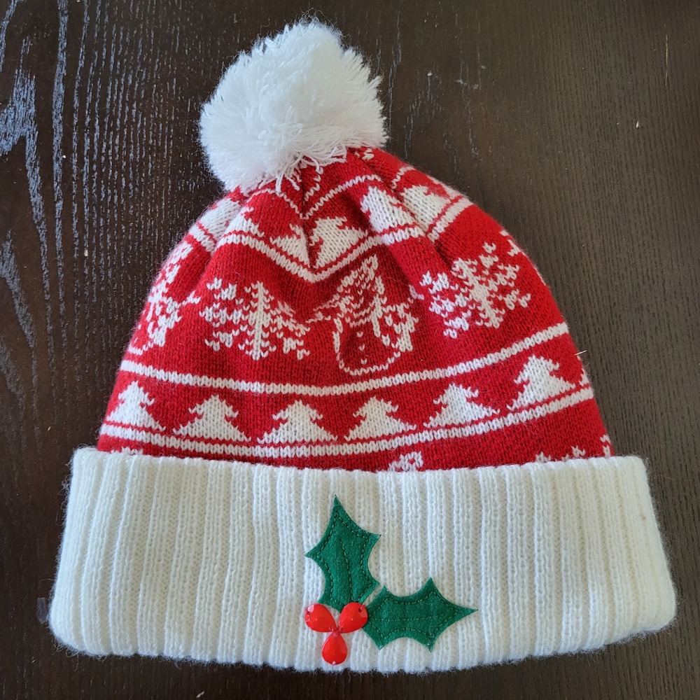San Diego Hat Company Womens Beanie Holly Snowman Pom Pom Christmas Holiday OS